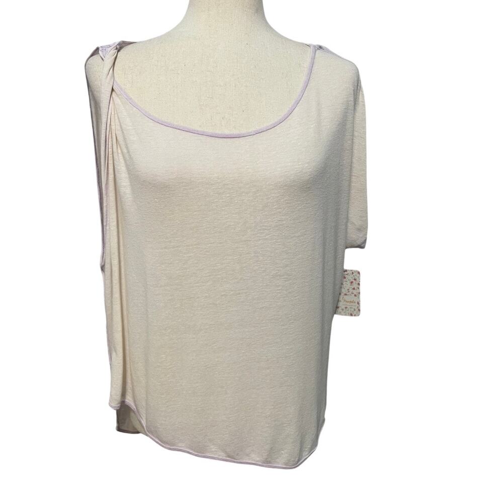 Free People We The Free Pluto Top NWT Linen Asymmetrical Pink Purple Women's S